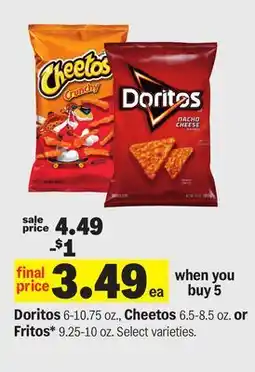 Meijer Doritos 6-10.75 oz., Cheetos 6.5-8.5 oz. or Fritos* 9.25-10 oz offer
