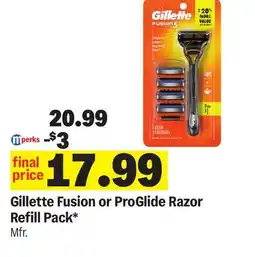 Meijer Gillette Fusion or ProGlide Razor Refill Pack offer