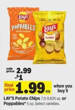 Meijer Lay's Potato Chips or Poppables offer