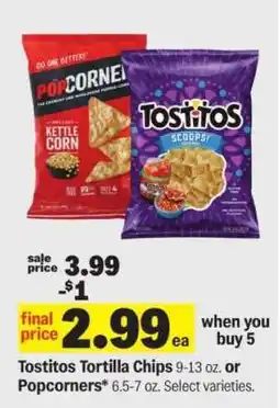 Meijer Tostitos Tortilla Chips or Popcorners offer