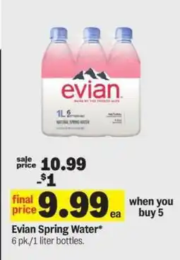 Meijer Evian Spring Water offer