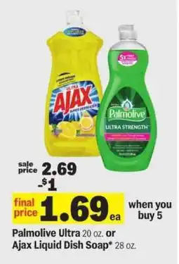Meijer Palmolive Ultra or Ajax Liquid Dish Soap offer