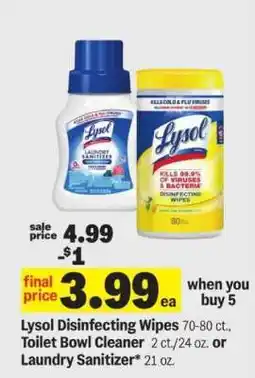 Meijer Lysol Disinfecting Wipes, Toilet Bowl Cleaner, or Laundry Sanitizer offer