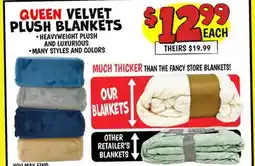 Ollie's QUEEN VELVET PLUSH BLANKETS offer