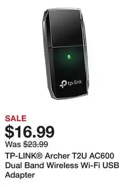 Office Depot TP-LINK Archer T2U AC600 Dual Band Wireless Wi-Fi USB Adapter offer