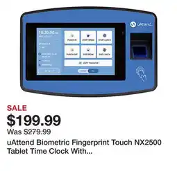 Office Depot uAttend Biometric Fingerprint Touch NX2500 Tablet Time Clock With Fingerprint Scan offer