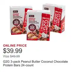 Costco G2G 3-pack Peanut Butter Coconut Chocolate Protein Bars 24-count offer