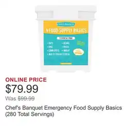 Costco Chef's Banquet Emergency Food Supply Basics (280 Total Servings) offer
