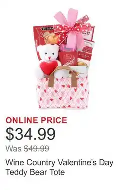 Costco Wine Country Valentine's Day Teddy Bear Tote offer