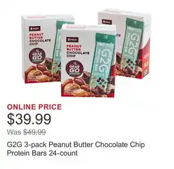 Costco G2G 3-pack Peanut Butter Chocolate Chip Protein Bars 24-count offer