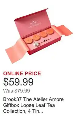 Costco Brook37 The Atelier Amore Giftbox Loose Leaf Tea Collection, 4 Tin Pack, 4oz total offer