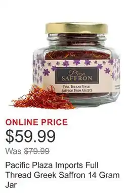 Costco Pacific Plaza Imports Full Thread Greek Saffron 14 Gram Jar offer