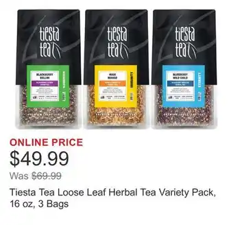 Costco Tiesta Tea Loose Leaf Herbal Tea Variety Pack, 16 oz, 3 Bags offer