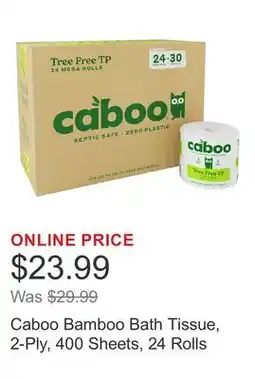 Costco Caboo Bamboo Bath Tissue, 2-Ply, 400 Sheets, 24 Rolls offer
