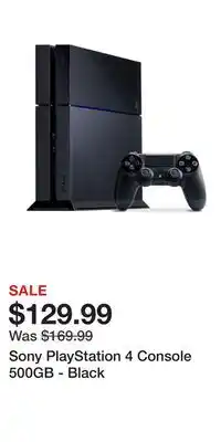 Game Stop Sony PlayStation 4 Console 500GB - Black offer