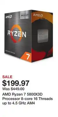 Game Stop AMD Ryzen 7 5800X3D Processor 8-core 16 Threads up to 4.5 GHz AM4 offer