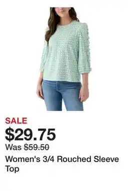 Belk Women's 3/4 Rouched Sleeve Top offer