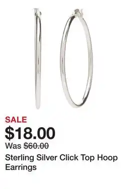 Belk Sterling Silver Click Top Hoop Earrings offer