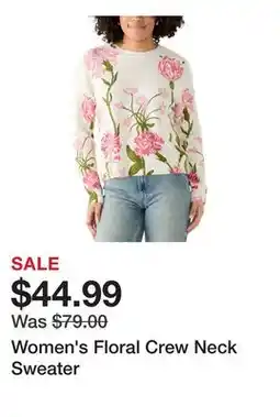 Belk Women's Floral Crew Neck Sweater offer