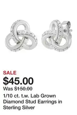 Belk 1/10 ct. t.w. Lab Grown Diamond Stud Earrings in Sterling Silver offer