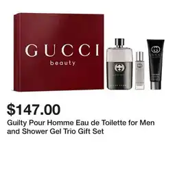 Belk Guilty Pour Homme Eau de Toilette for Men and Shower Gel Trio Gift Set offer