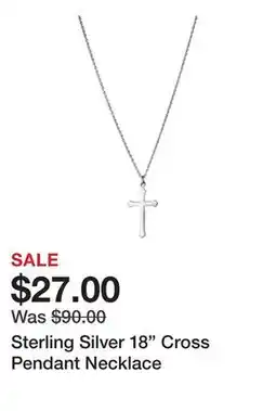 Belk Sterling Silver 18 Cross Pendant Necklace offer