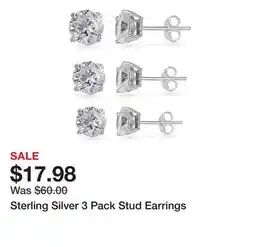 Belk Sterling Silver 3 Pack Stud Earrings offer