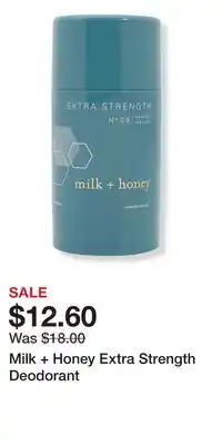Ulta Beauty Milk + Honey Extra Strength Deodorant offer