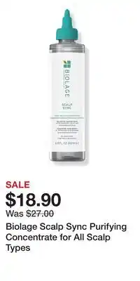 Ulta Beauty Biolage Scalp Sync Purifying Concentrate for All Scalp Types offer