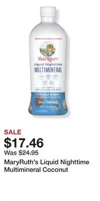 Ulta Beauty MaryRuth's Liquid Nighttime Multimineral Coconut offer