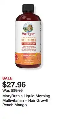 Ulta Beauty MaryRuth's Liquid Morning Multivitamin + Hair Growth Peach Mango offer