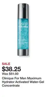 Ulta Beauty Clinique For Men Maximum Hydrator Activated Water-Gel Concentrate offer