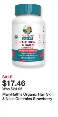 Ulta Beauty MaryRuth's Organic Hair Skin & Nails Gummies Strawberry offer
