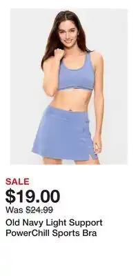 Old Navy Old Navy Light Support PowerChill Sports Bra offer