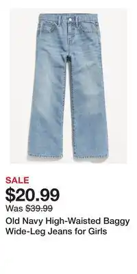 Old Navy Old Navy High-Waisted Baggy Wide-Leg Jeans for Girls offer