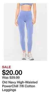 Old Navy Old Navy High-Waisted PowerChill 7/8 Cotton Leggings offer
