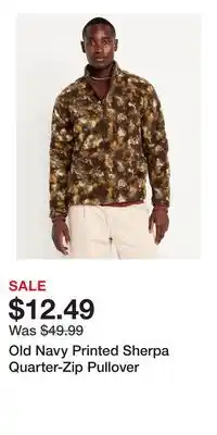 Old Navy Old Navy Printed Sherpa Quarter-Zip Pullover offer