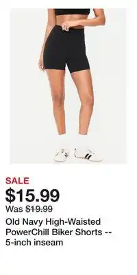 Old Navy Old Navy High-Waisted PowerChill Biker Shorts -- 5-inch inseam offer