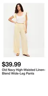 Old Navy Old Navy High-Waisted Linen-Blend Wide-Leg Pants offer