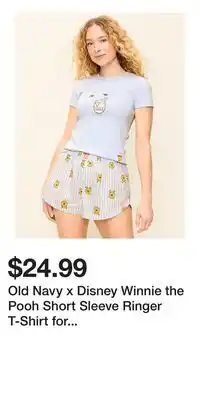 Old Navy Old Navy x Disney Winnie the Pooh Short Sleeve Ringer T-Shirt for Women offer