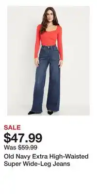 Old Navy Old Navy Extra High-Waisted Super Wide-Leg Jeans offer