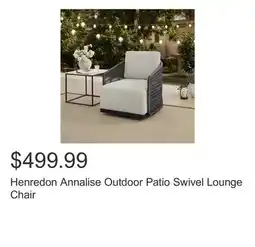 Costco Henredon Annalise Outdoor Patio Swivel Lounge Chair offer