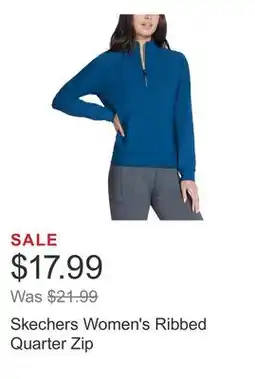 Costco Skechers Women's Ribbed Quarter Zip offer