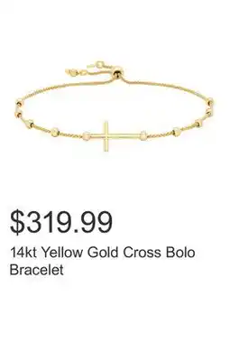 Costco 14kt Yellow Gold Cross Bolo Bracelet offer