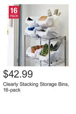 Costco Clearly Stacking Storage Bins, 16-pack offer