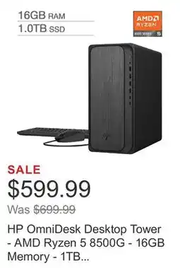 Costco HP OmniDesk Desktop Tower - AMD Ryzen 5 8500G - 16GB Memory - 1TB SSD - Windows 11 Home offer
