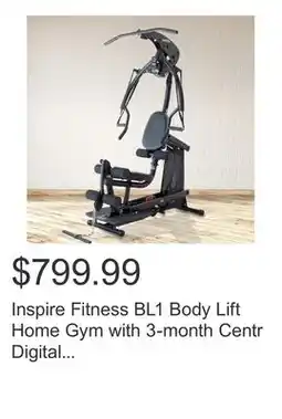 Costco Inspire Fitness BL1 Body Lift Home Gym with 3-month Centr Digital Membership offer
