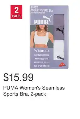 Costco PUMA Women's Seamless Sports Bra, 2-pack offer