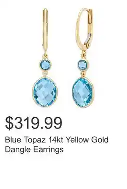 Costco Blue Topaz 14kt Yellow Gold Dangle Earrings offer