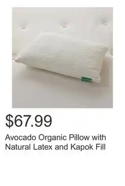 Costco Avocado Organic Pillow with Natural Latex and Kapok Fill offer
